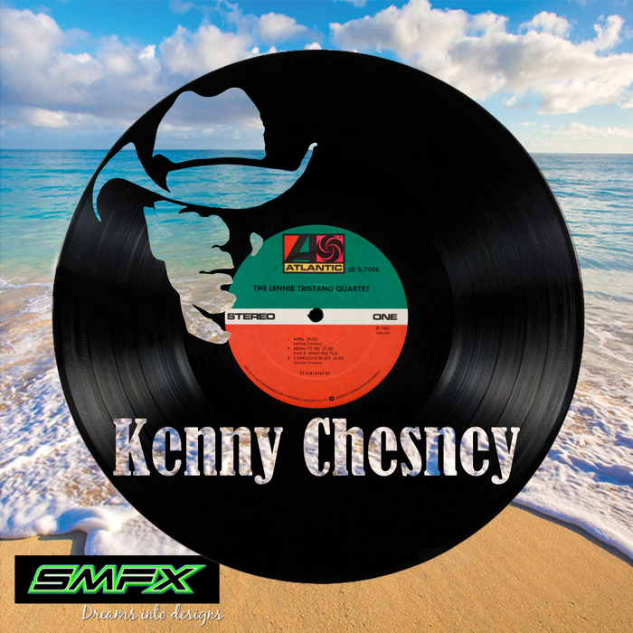 Kenny Chesney Laser Cut Vinyl Record artist representation or vinyl clock