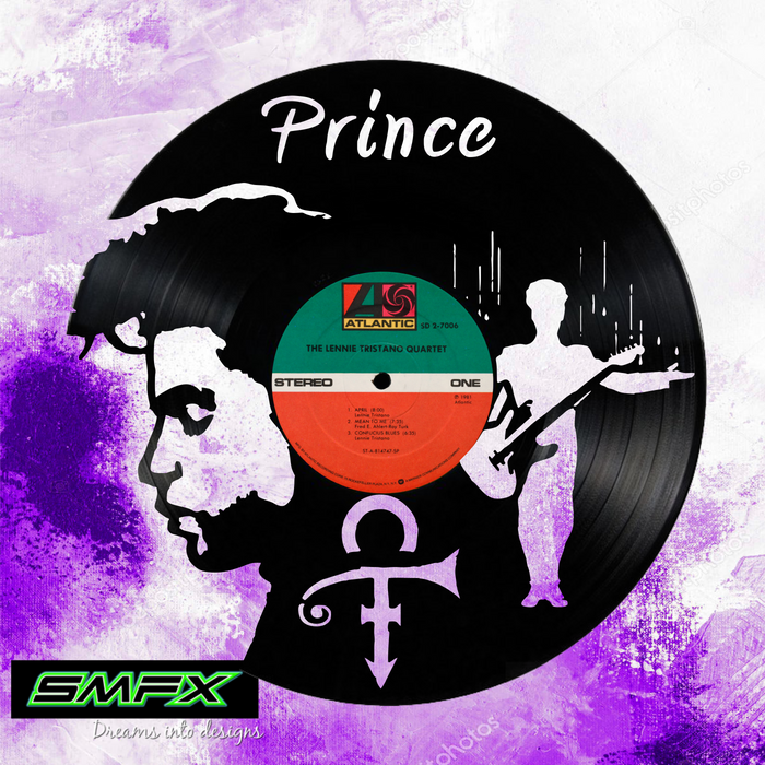 prince Laser Cut Vinyl Record artist representation or vinyl clock