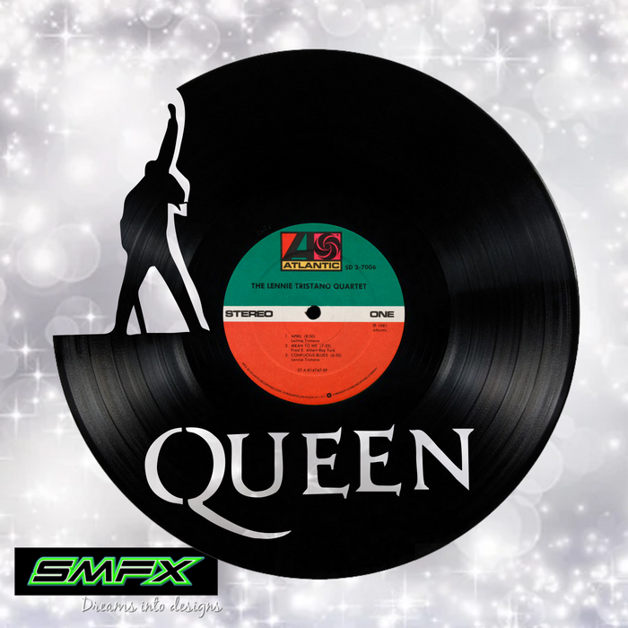 queen Laser Cut Vinyl Record artist representation or vinyl clock