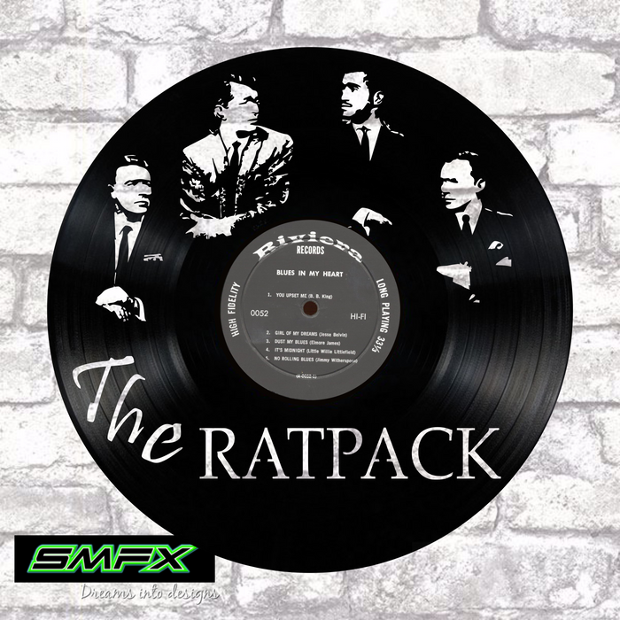 Rat Pack Laser Cut Vinyl Record artist representation or vinyl clock