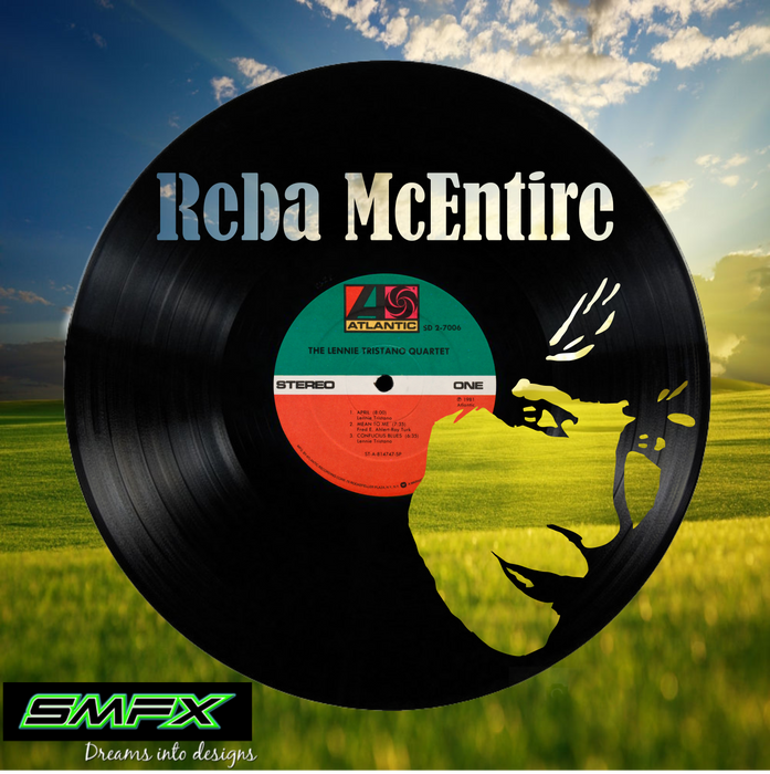 Reba McEntire Laser Cut Vinyl Record artist representation or vinyl clock