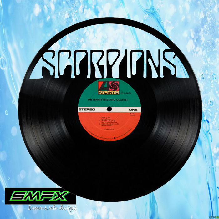 SCORPIONS Laser Cut Vinyl Record artist representation or vinyl clock