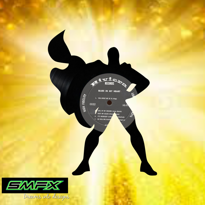 SUPERMAN Laser Cut Vinyl Record artist representation or vinyl clock