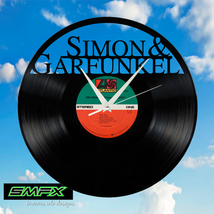 Simon and garfunkel Laser Cut Vinyl Record artist representation or vinyl clock