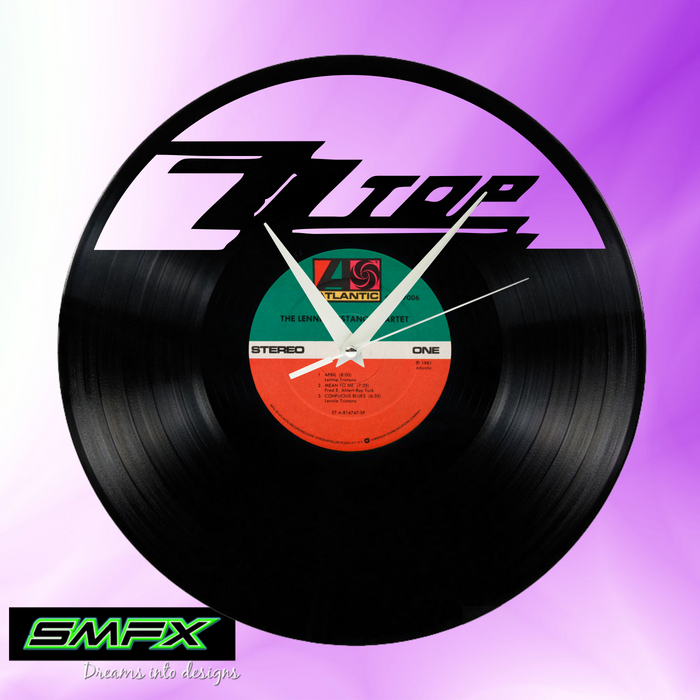 ZZ TOP Laser Cut Vinyl Record artist representation or vinyl clock