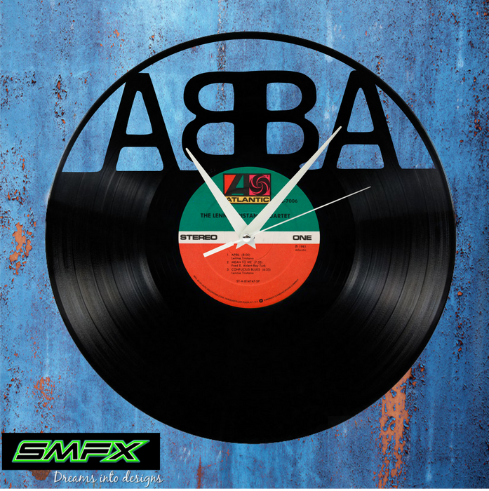 abba Laser Cut Vinyl Record artist representation or vinyl clock