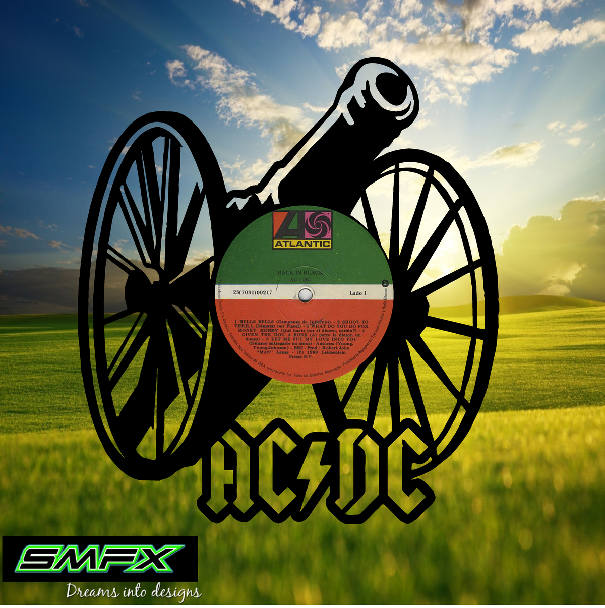 AC-DC Laser Cut Vinyl Record artist representation or vinyl clock ...