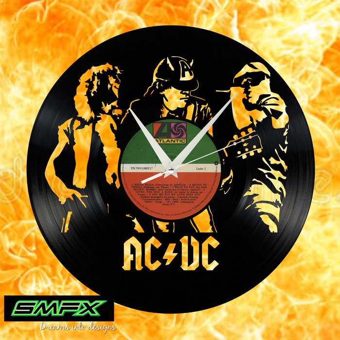 AC-DC  Laser Cut Vinyl Record artist representation or vinyl clock