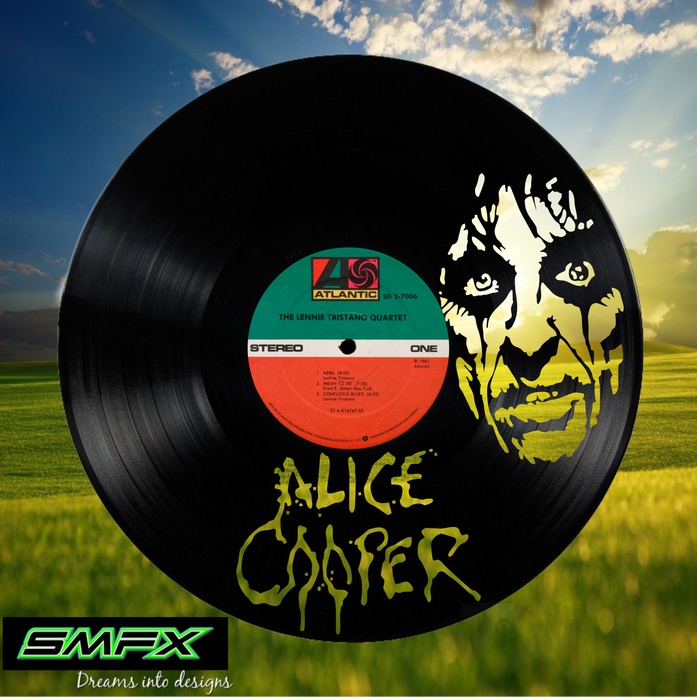 alice cooper Laser Cut Vinyl Record artist representation or vinyl clock