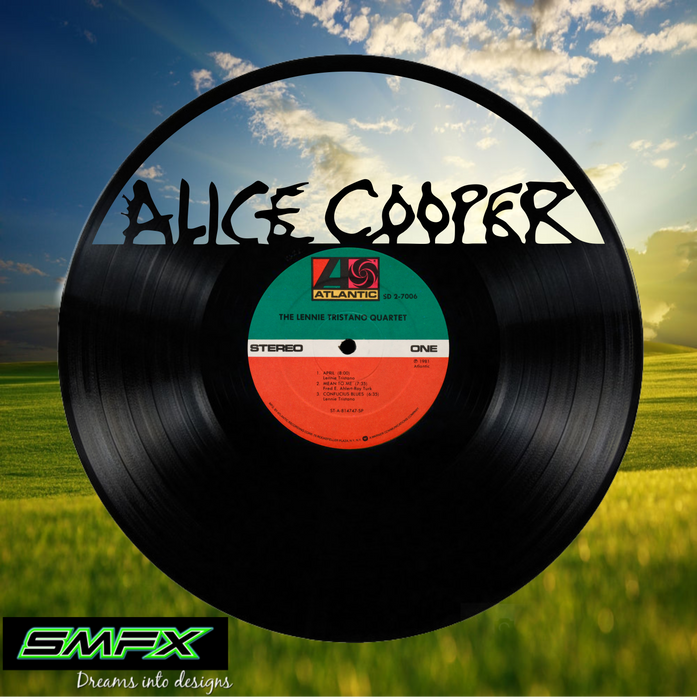 alice cooper Laser Cut Vinyl Record artist representation or vinyl clock