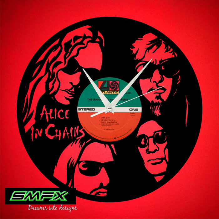 Alice in Chains Laser Cut Vinyl Record artist representation or vinyl clock