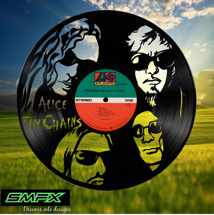 Alice in Chains Laser Cut Vinyl Record artist representation or vinyl clock