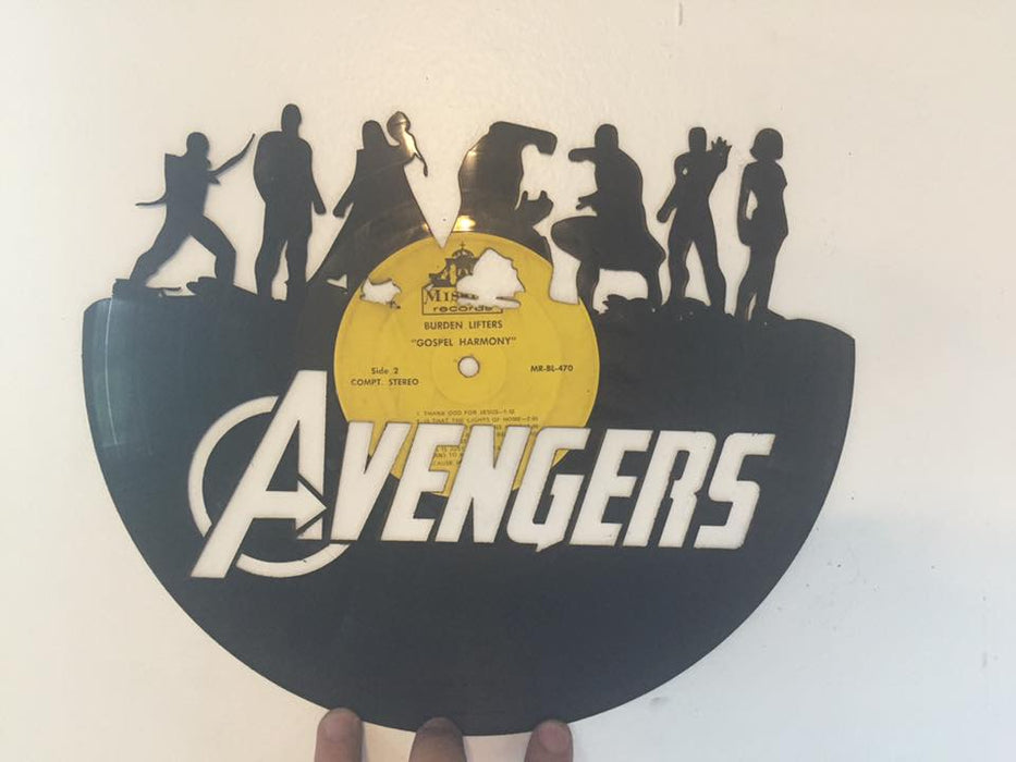 avengers Laser Cut Vinyl Record artist representation or vinyl clock