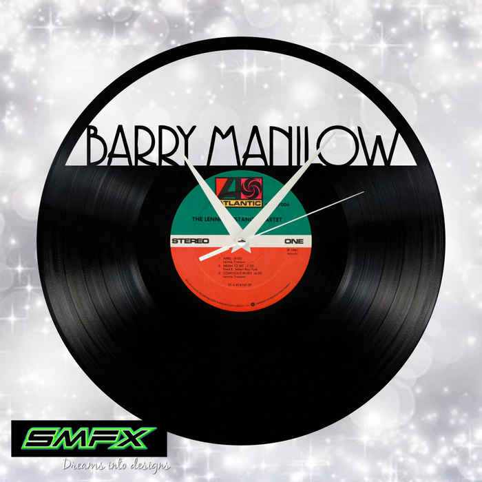 barry manilow Laser Cut Vinyl Record artist representation or vinyl clock