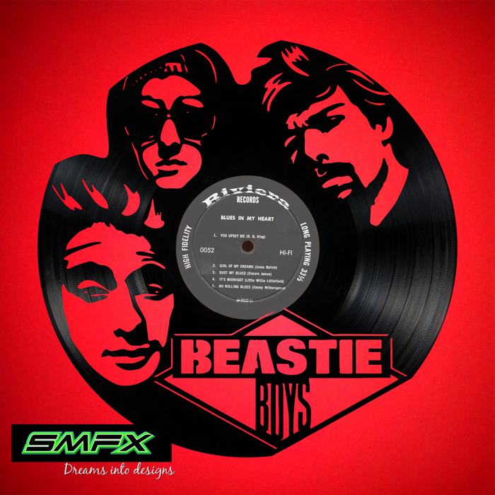 beastie boys Laser Cut Vinyl Record artist representation or vinyl clock