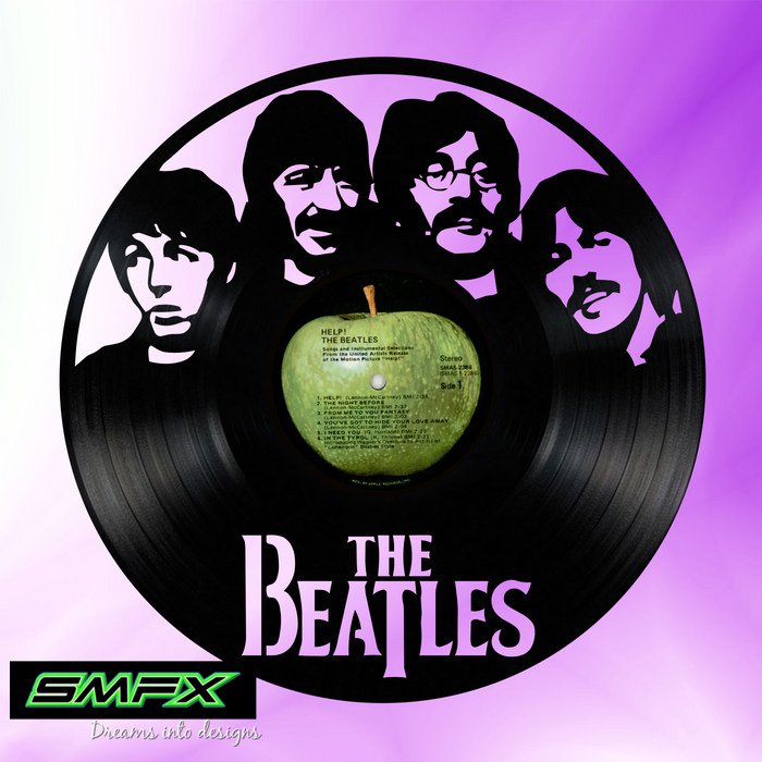 Beatles Laser Cut Vinyl Record artist representation or vinyl clock