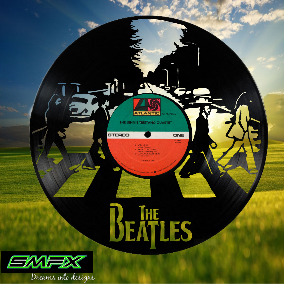 beatles Laser Cut Vinyl Record artist representation — SMFX Designs