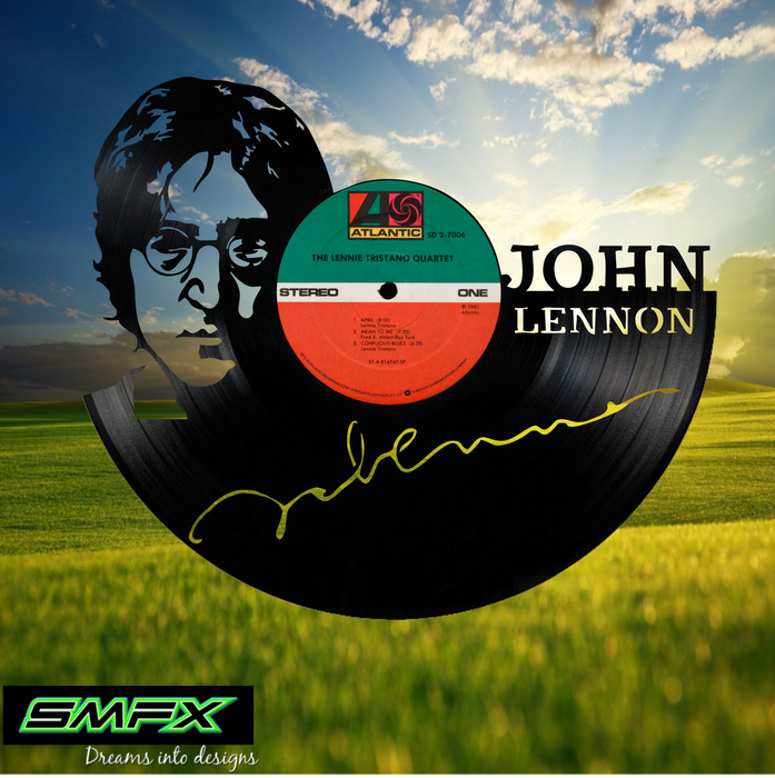 John Lennon Beatles band Laser Cut Vinyl Record artist representation