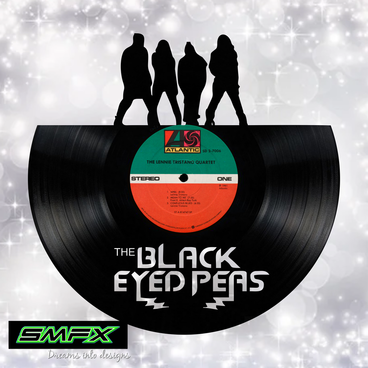 black eyed peas Laser Cut Vinyl Record artist representation or