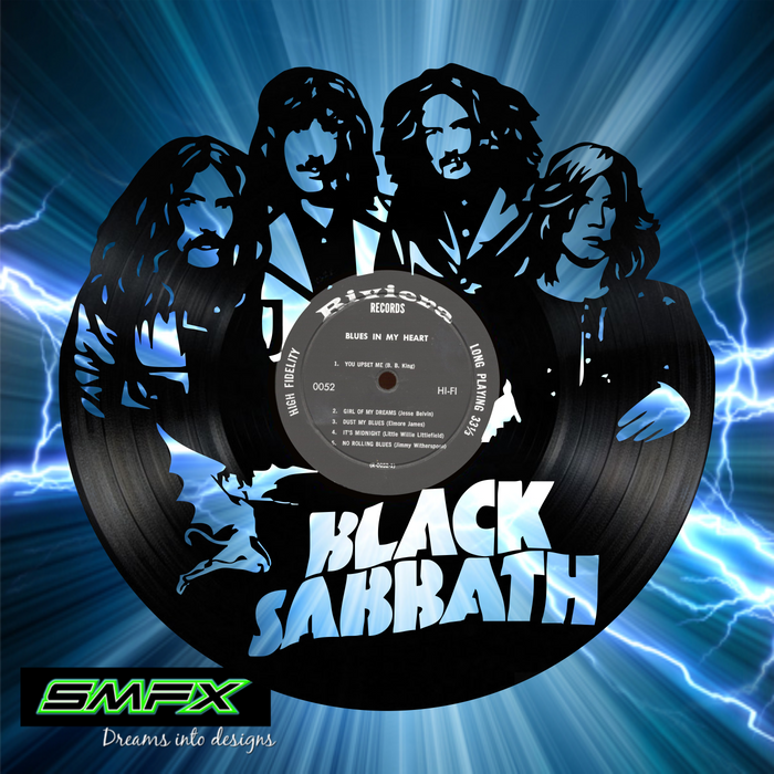 black sabbath Laser Cut Vinyl Record artist representation or vinyl clock