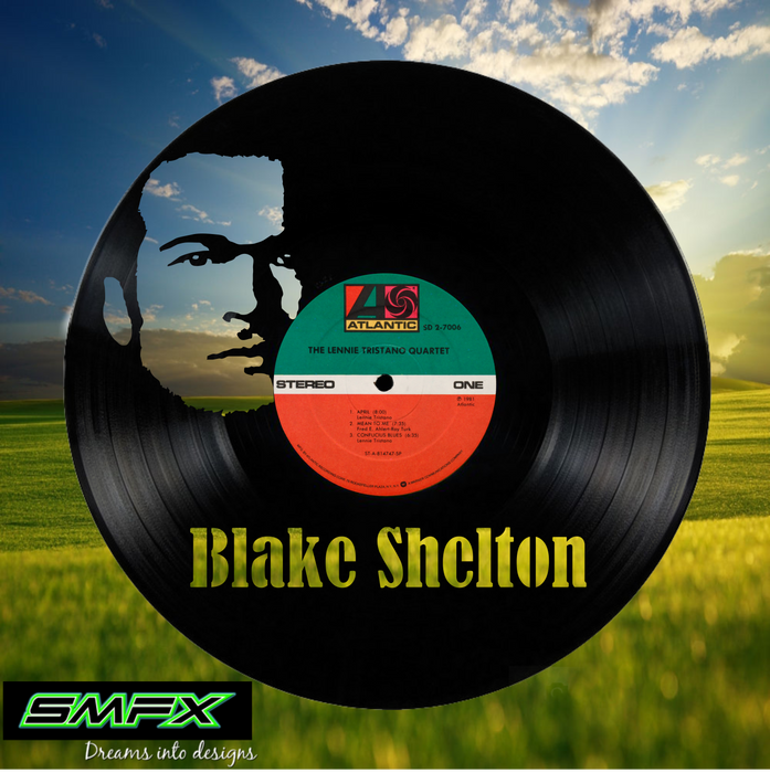 blake shelton Laser Cut Vinyl Record artist representation or vinyl clock