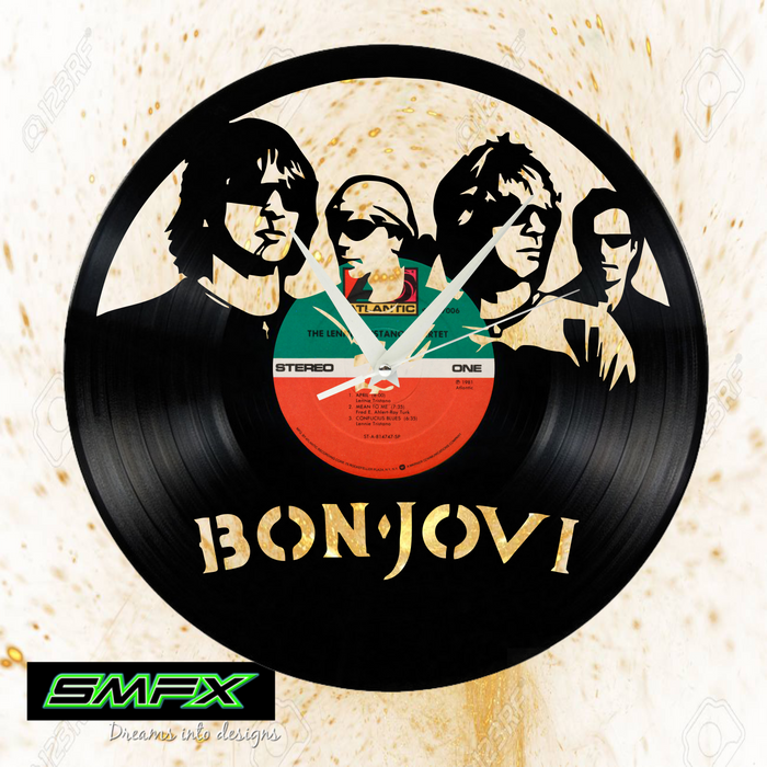 bon jovi Laser Cut Vinyl Record artist representation or vinyl clock