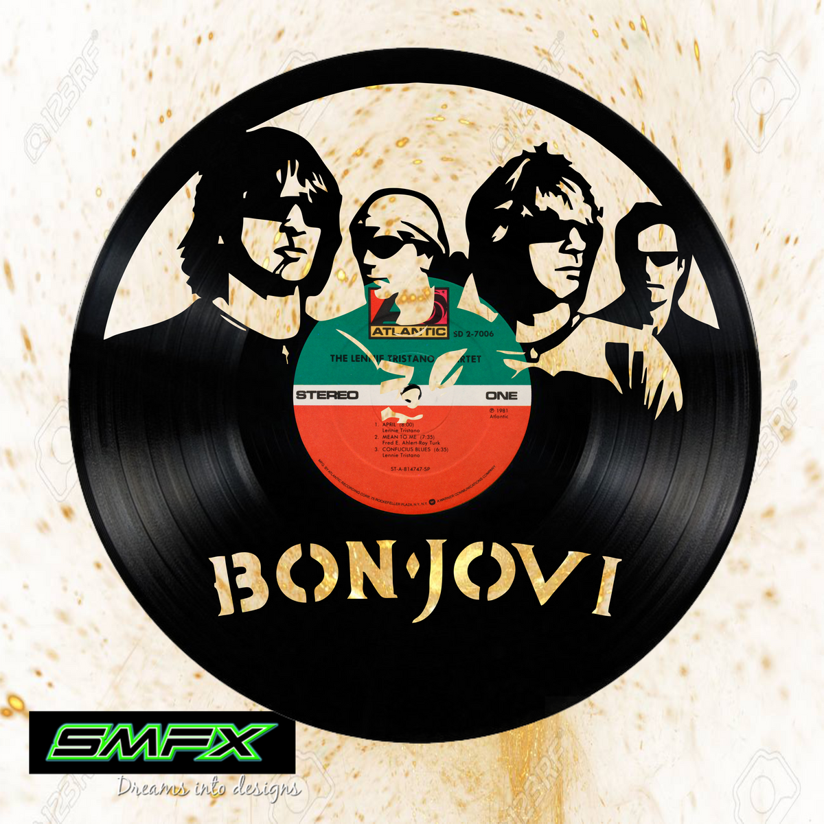 bon jovi Laser Cut Vinyl Record artist representation or vinyl clock — SMFX  Designs