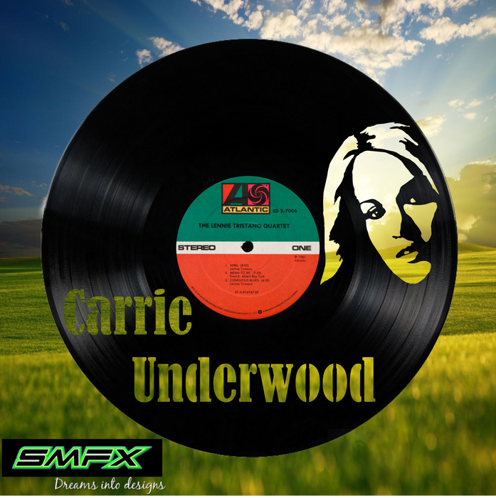 carrie underwood Laser Cut Vinyl Record artist representation or vinyl clock