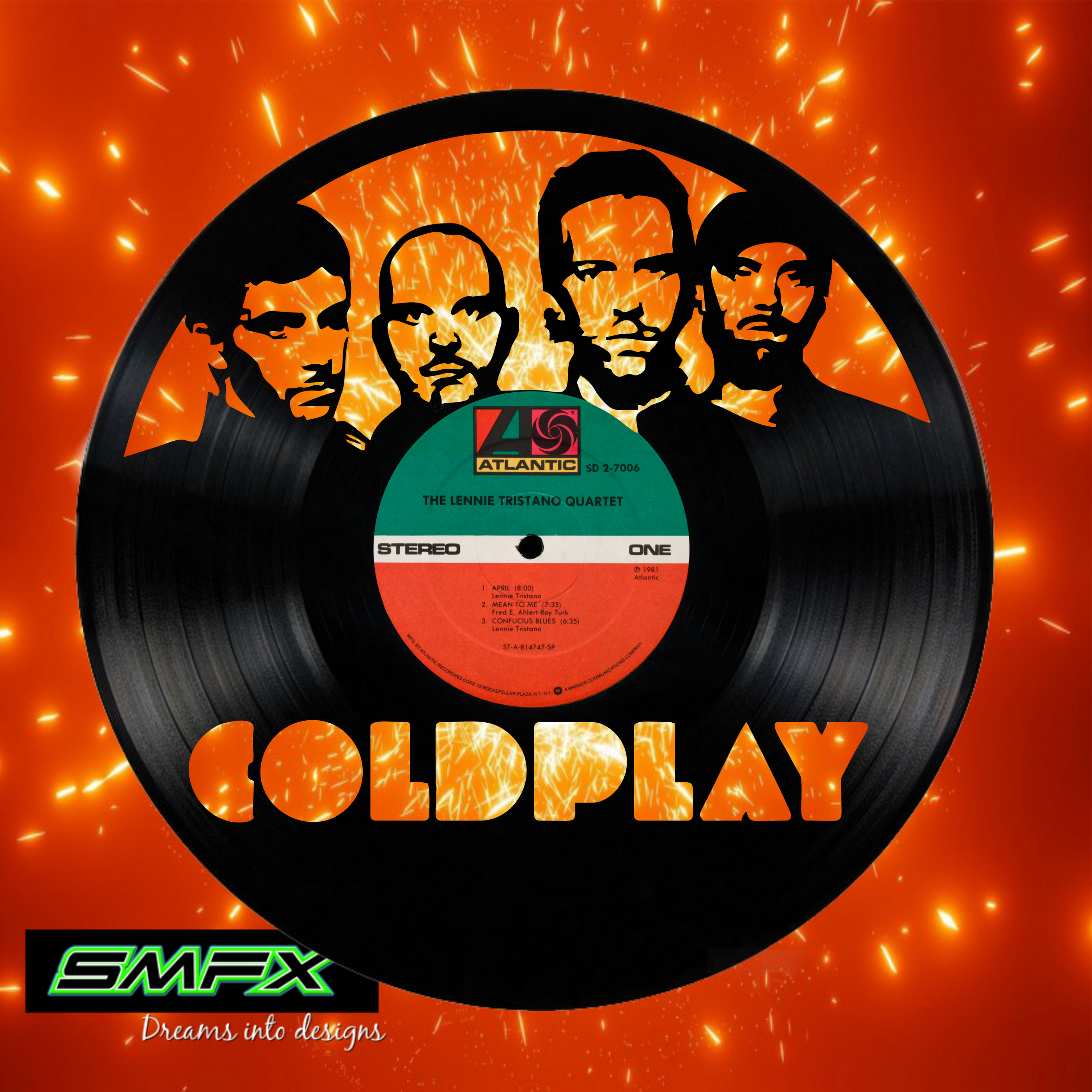 coldplay Laser Cut Vinyl Record artist representation or vinyl clock ...