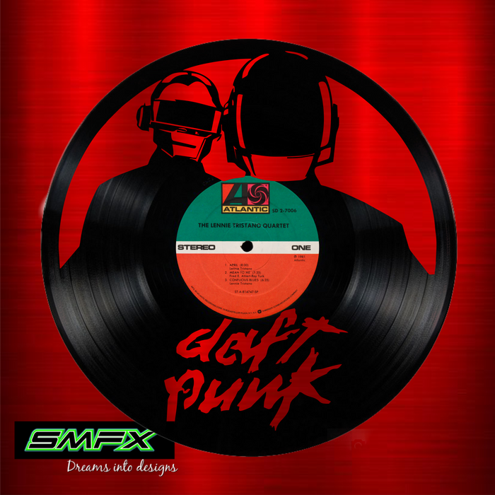 daft punk Laser Cut Vinyl Record artist representation or vinyl clock