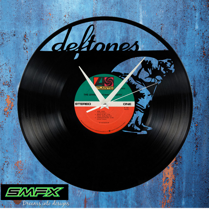deftones Laser Cut Vinyl Record artist representation or vinyl clock