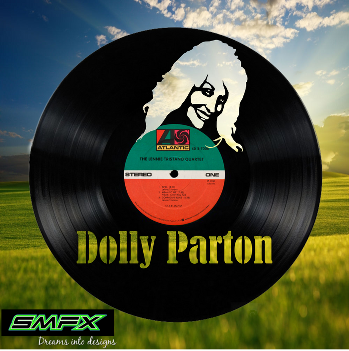 dolly parton Laser Cut Vinyl Record artist representation or vinyl clock