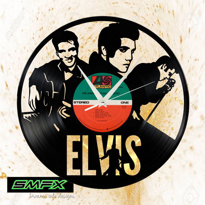Elvis Laser Cut Vinyl Record artist representation or vinyl clock