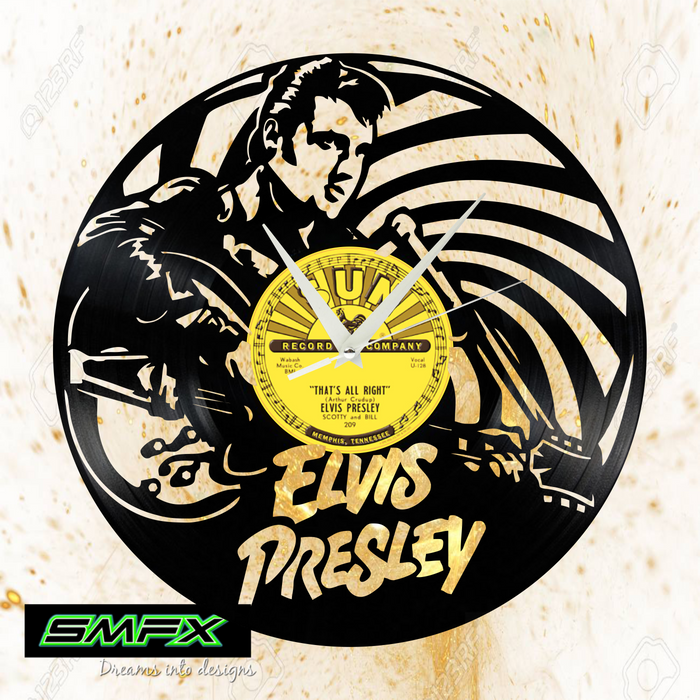 Elvis Laser Cut Vinyl Record artist representation or vinyl clock
