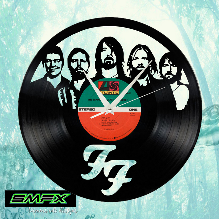 foo fighters Laser Cut Vinyl Record artist representation or vinyl clock