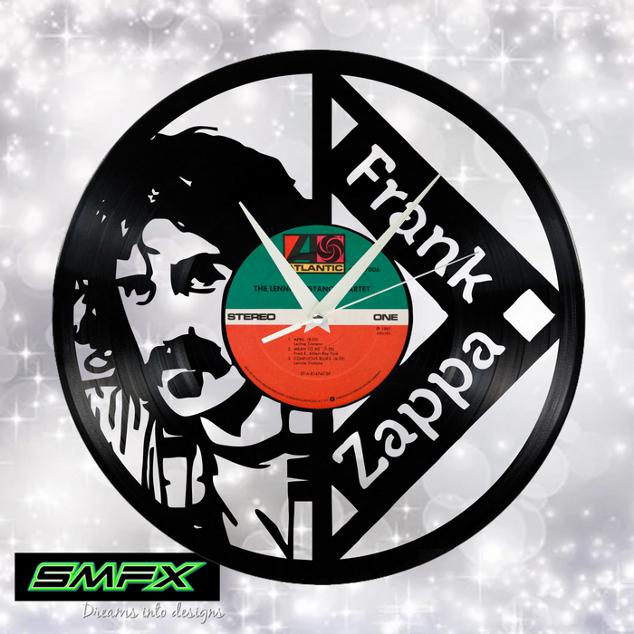 frank zappa Laser Cut Vinyl Record artist representation or vinyl clock