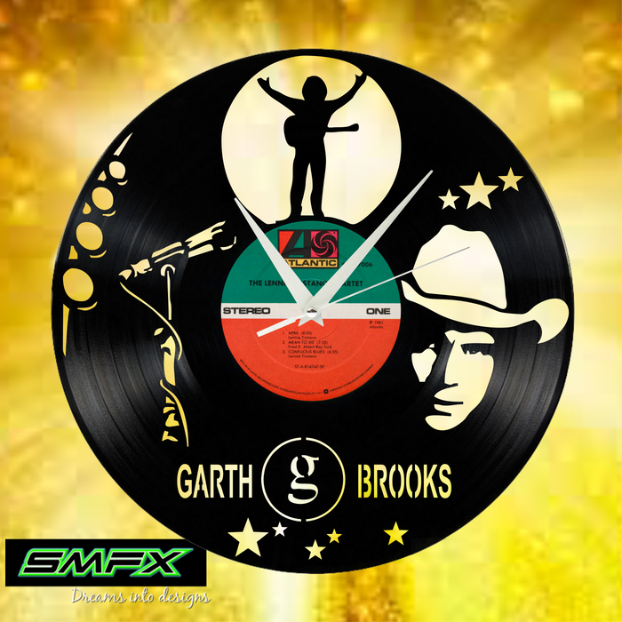 garth brooks Laser Cut Vinyl Record artist representation or vinyl clock