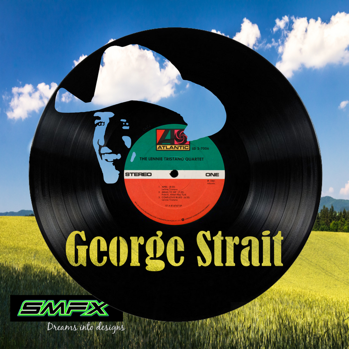 george strait Laser Cut Vinyl Record artist representation or vinyl clock