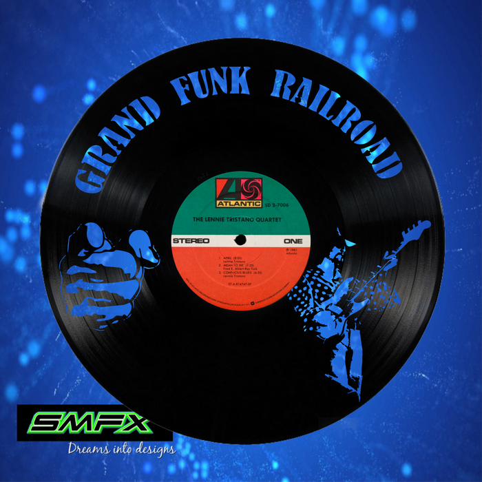 Grand Funk Railroad Laser Cut Vinyl Record artist representation or vinyl clock