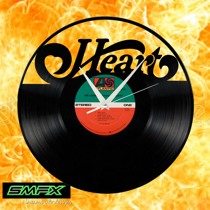 heart Laser Cut Vinyl Record artist representation or vinyl clock