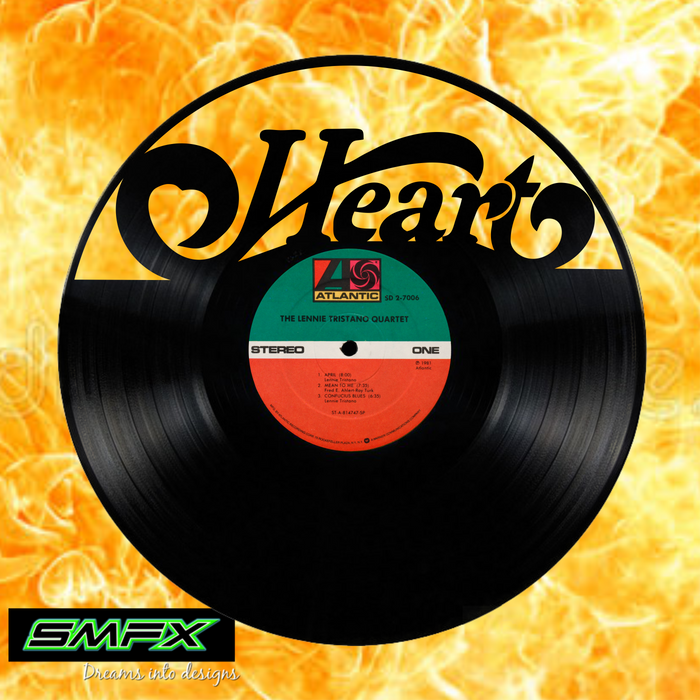 heart Laser Cut Vinyl Record artist representation or vinyl clock