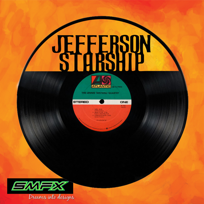 jerfferson starship Laser Cut Vinyl Record artist representation or vinyl clock