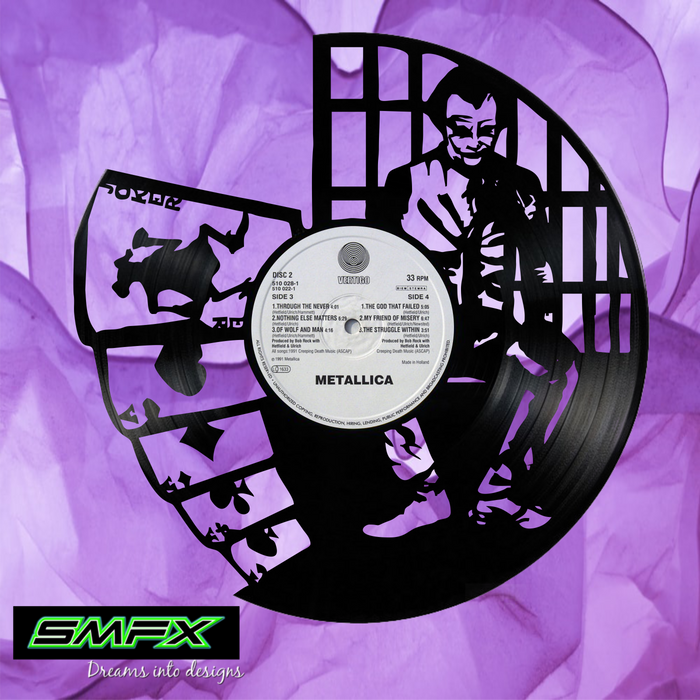 METALLICA Laser Cut Vinyl Record artist representation or vinyl clock —  SMFX Designs