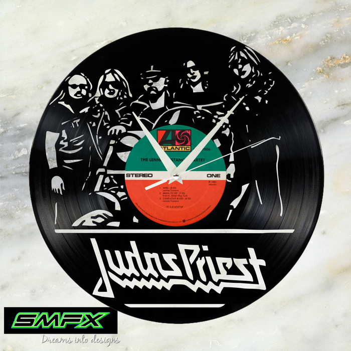 Judas Priest Laser Cut Vinyl Record artist representation or vinyl clock