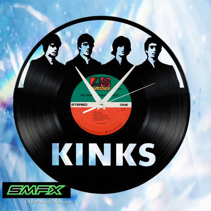 kinks Laser Cut Vinyl Record artist representation or vinyl clock