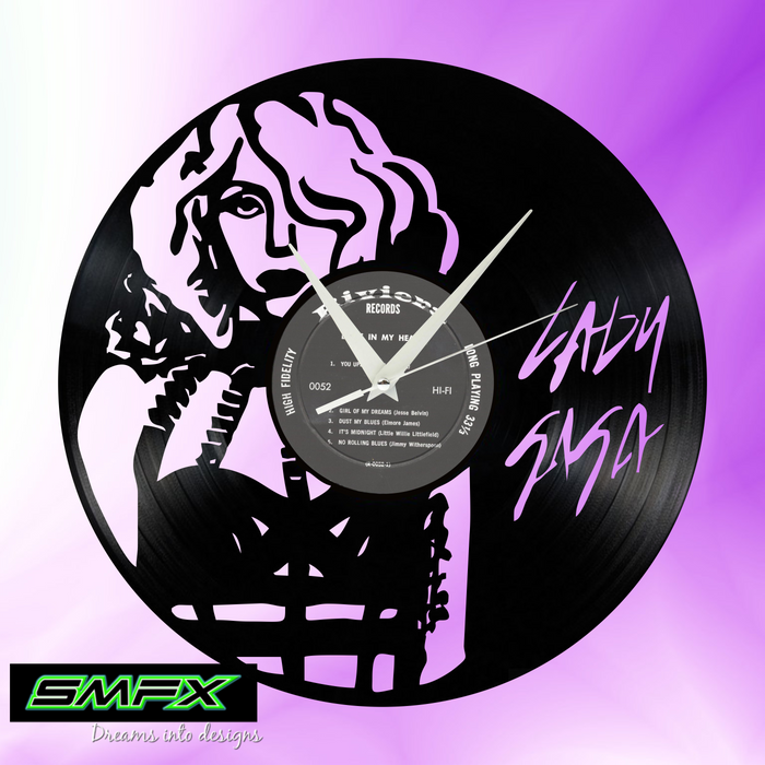 lady gaga Laser Cut Vinyl Record artist representation or vinyl clock