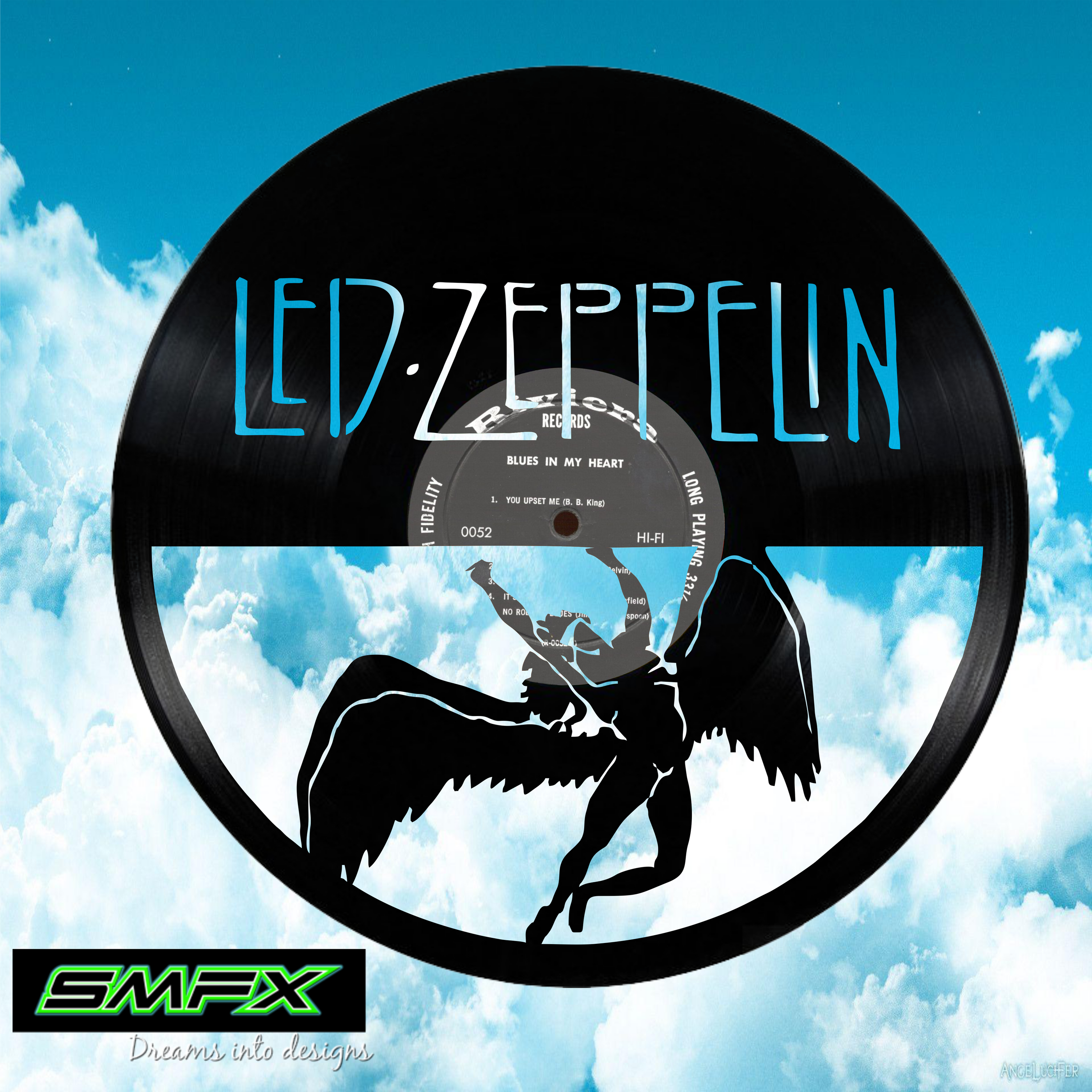 Led Zeppelin Laser Cut Vinyl Record artist representation or vinyl clo ...