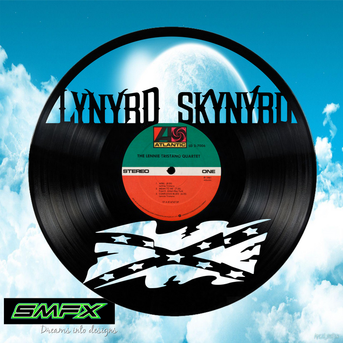 lynard skynard Laser Cut Vinyl Record artist representation or vinyl clock