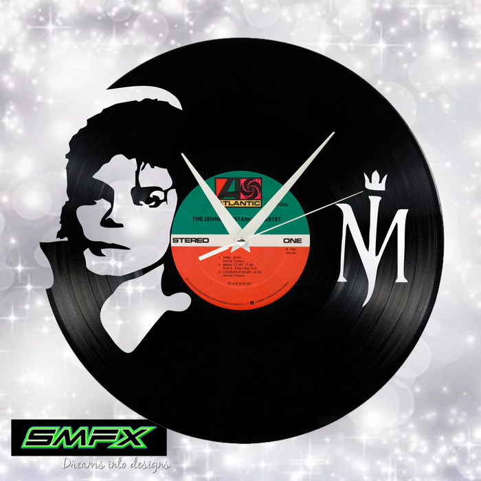Michael Jackson Laser Cut Vinyl Record artist representation or vinyl clock