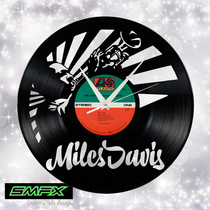 miles davis Laser Cut Vinyl Record artist representation or vinyl clock